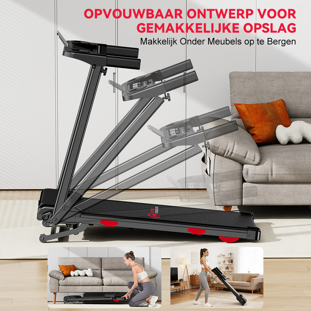Opvouwbare Loopband Q5 met Helling, Borstelloze Motor, Snelheid 1-12km/u