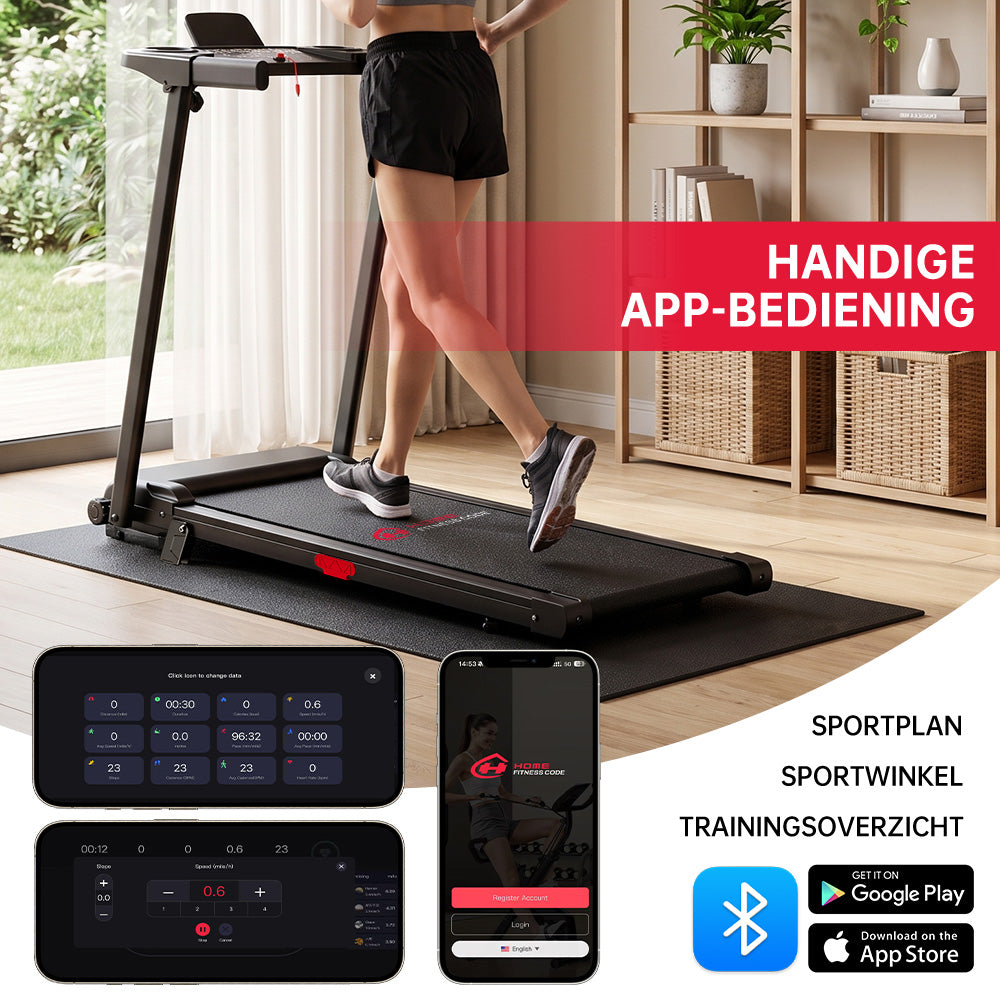 Opvouwbare Loopband Q5 met Helling, Borstelloze Motor, Snelheid 1-12km/u