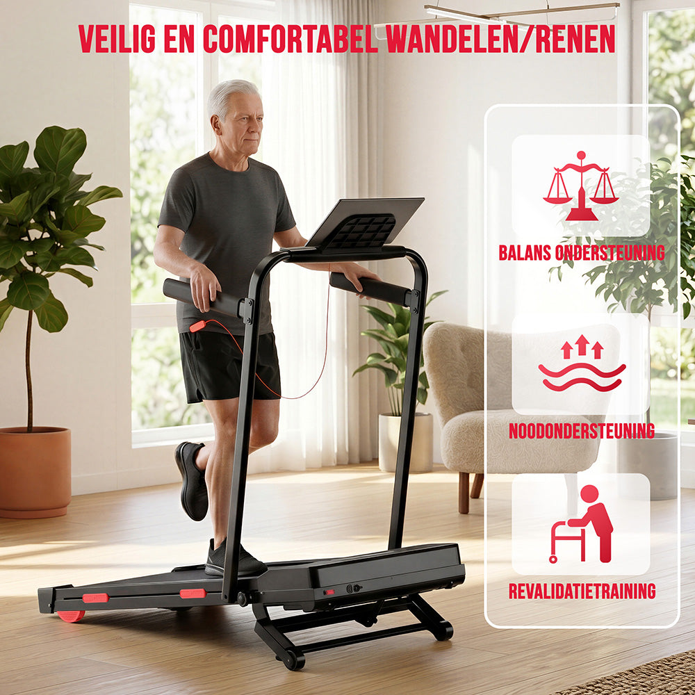 Opvouwbare Loopband Y5 met Borstelloze Motor, 0%-15% Automatische Hellingshoek
