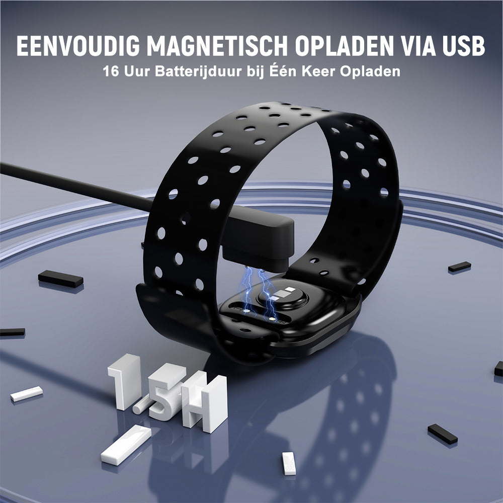 Hartslagmeter Armband, Bluetooth 5.0/ANT+, IP67 Waterdicht