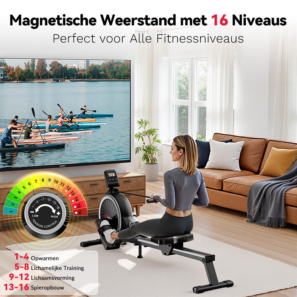 Magnetische Roeimachine, Weerstand 16 Niveaus