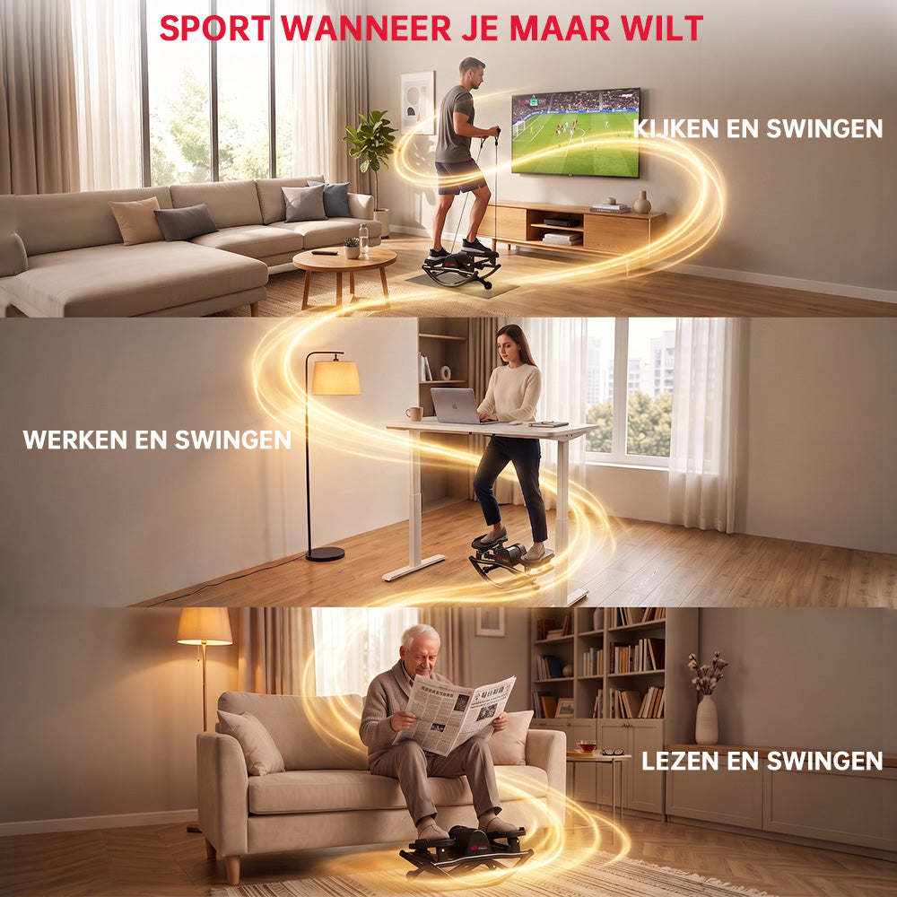 U-Vormige Zijwaartse Stepper met Weerstandsbanden en Antislipmat