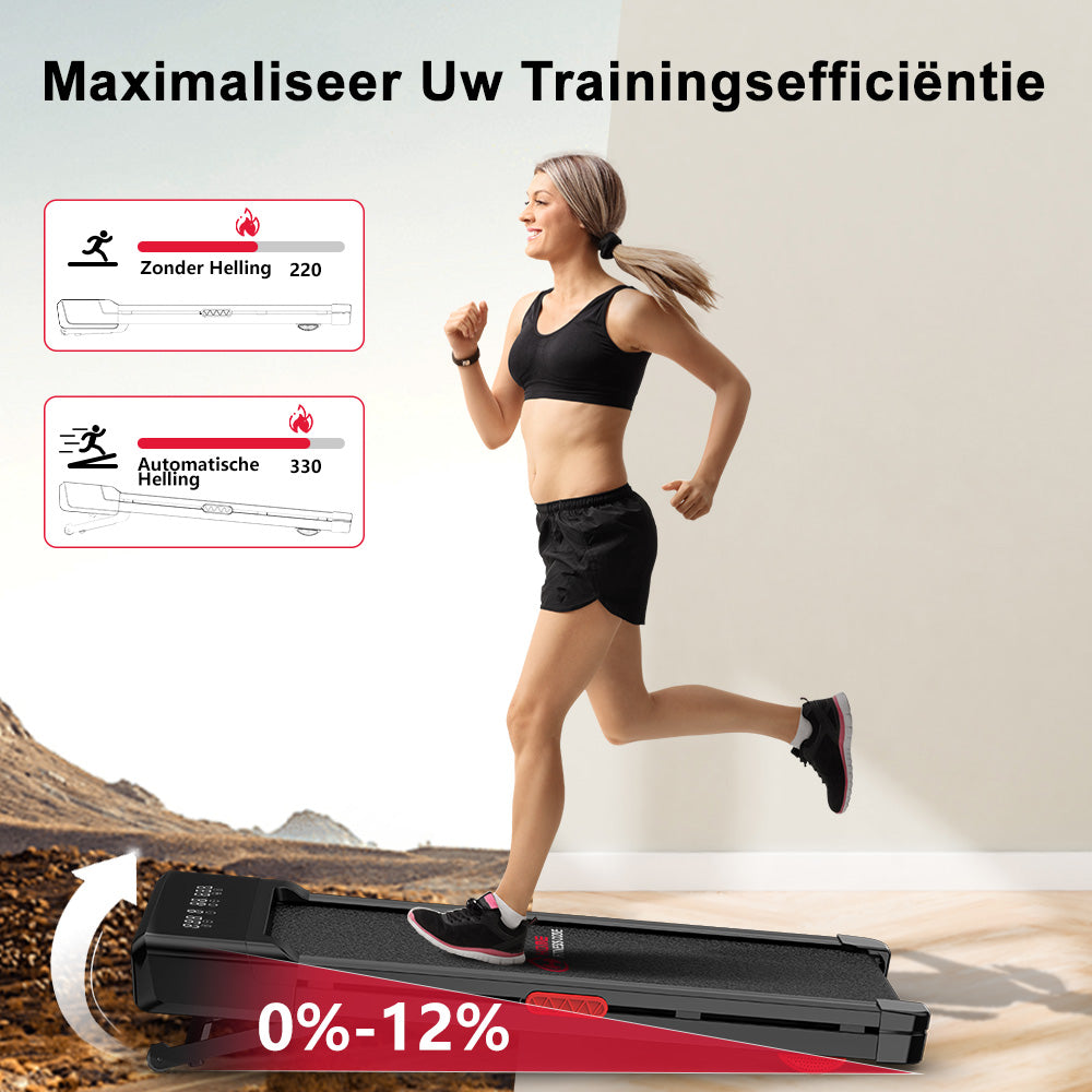 Loopband Y1 met 0-12% Automatische Helling, Snelheid 1-10 KM/H