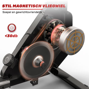 Magnetische Roeimachine voor Home Gym Office Workout 16 niveau instelbare weerstand met LCD-monitor