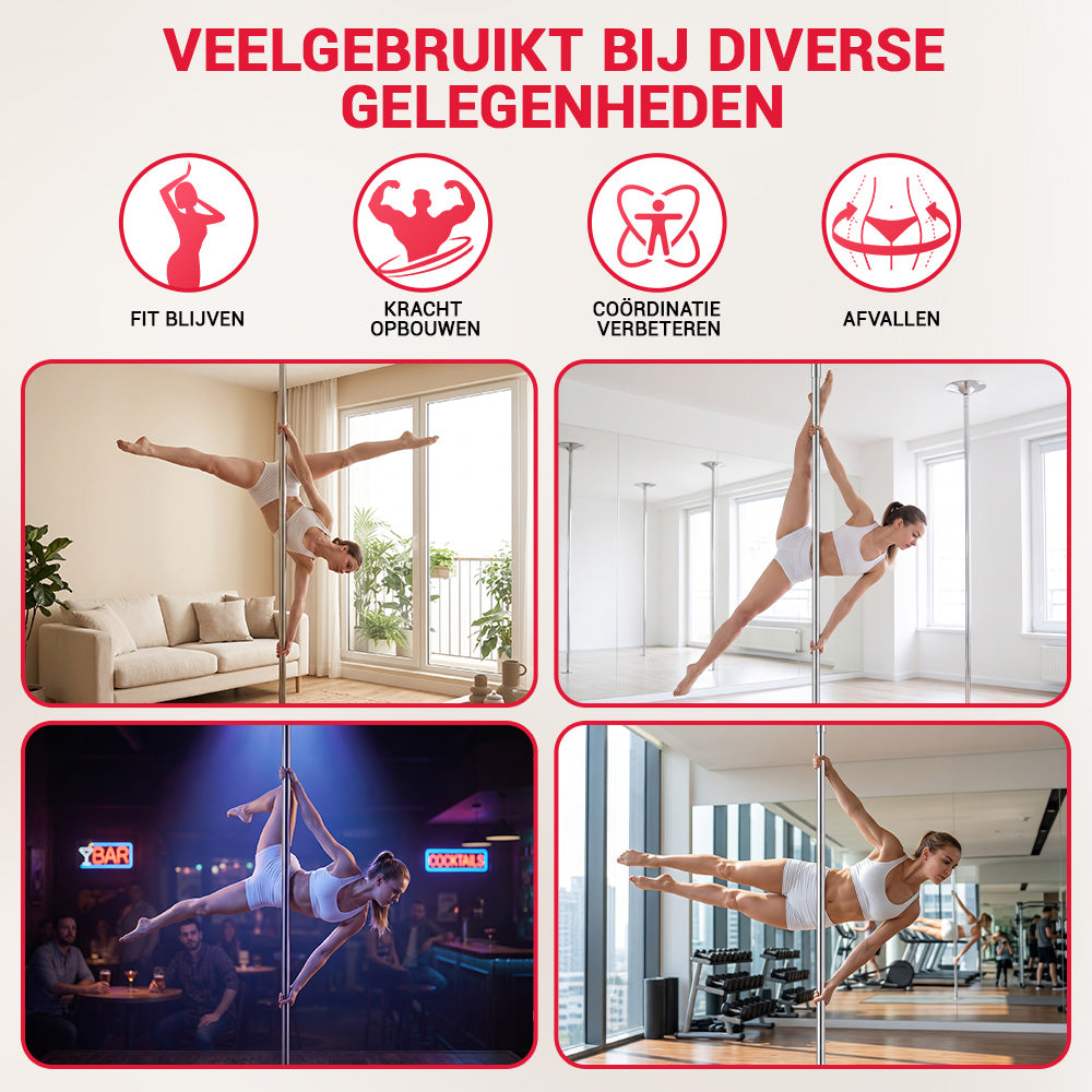 In Hoogte Verstelbare Danspaal voor Fitness