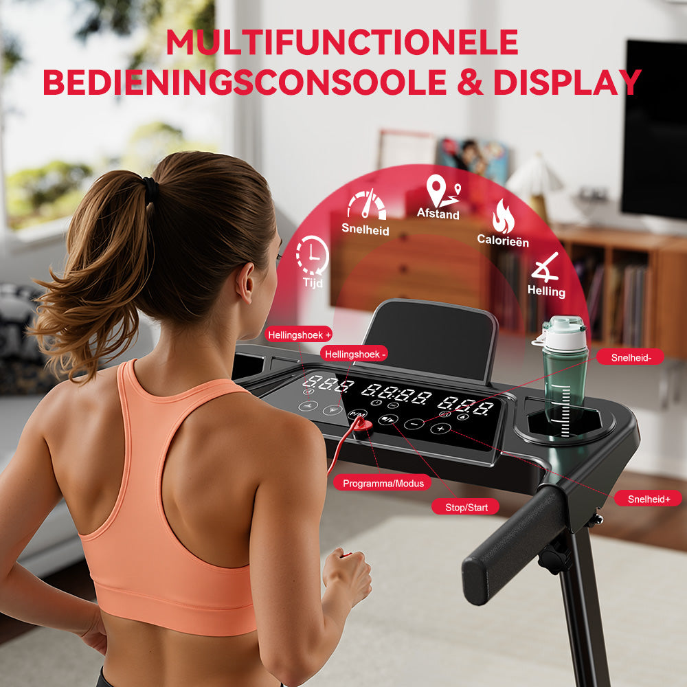 Opvouwbare Loopband Q5 met Helling, Borstelloze Motor, Snelheid 1-12km/u