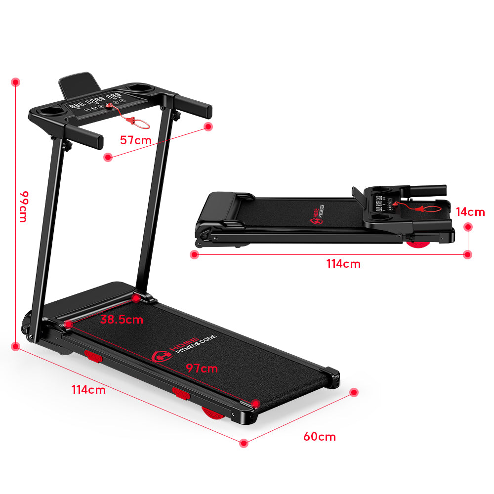 Opvouwbare Loopband Q5 met Helling, Borstelloze Motor, Snelheid 1-12km/u