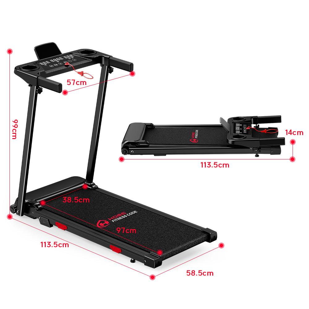 Opvouwbare Loopband Q5 met Helling, Borstelloze Motor, Snelheid 1-12km/u