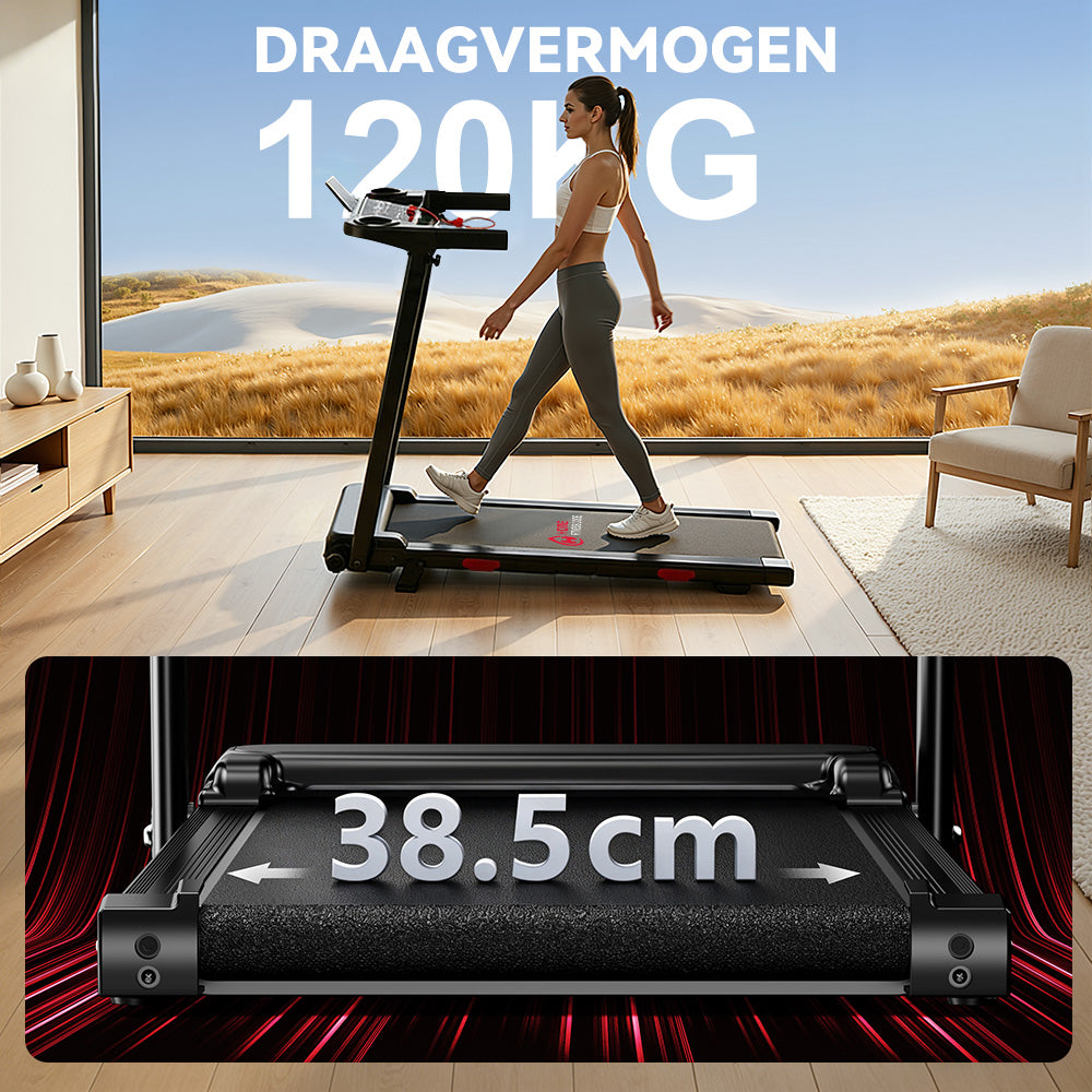 Opvouwbare Loopband Q5 met Helling, Borstelloze Motor, Snelheid 1-12km/u