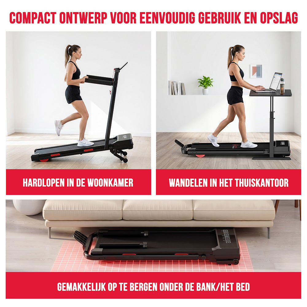 Opvouwbare Loopband Y5 met Borstelloze Motor, 0%-15% Automatische Hellingshoek