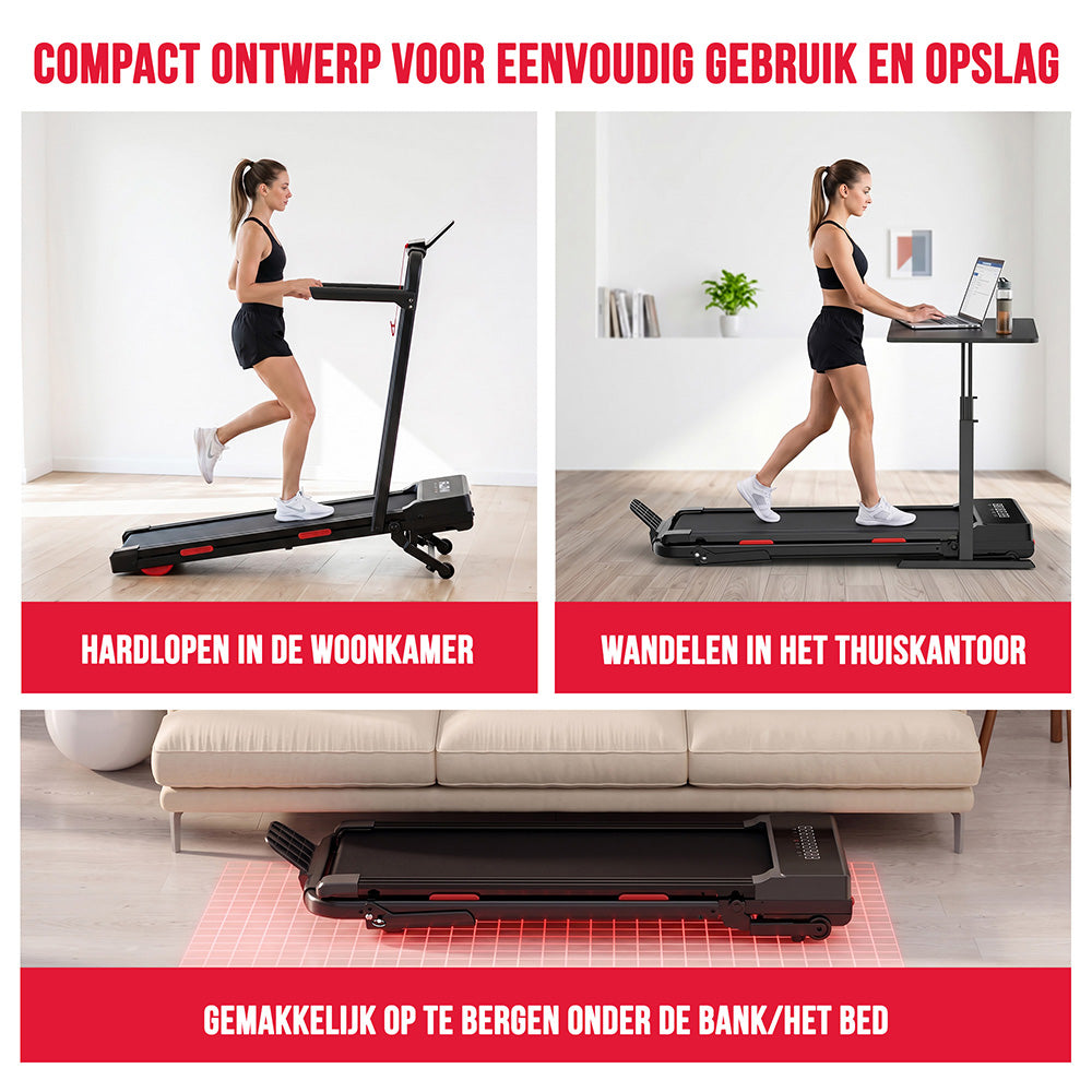 Opvouwbare Loopband Y5 met Borstelloze Motor, 0%-15% Automatische Hellingshoek