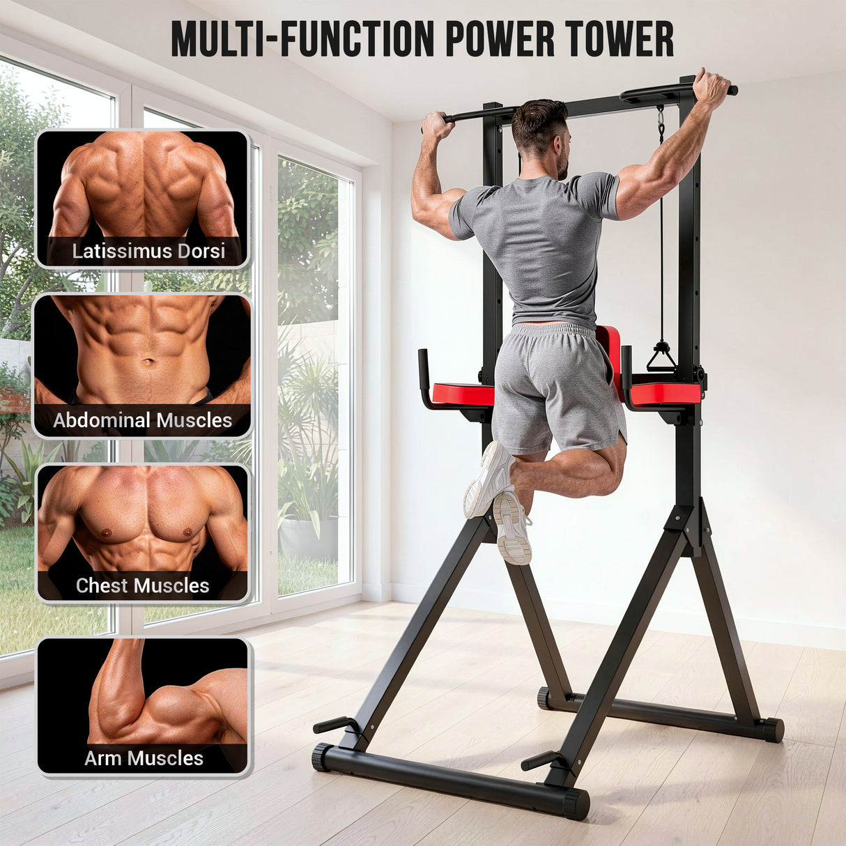Power Tower Dipstation B1, 12-Traps Hoogteverstelling