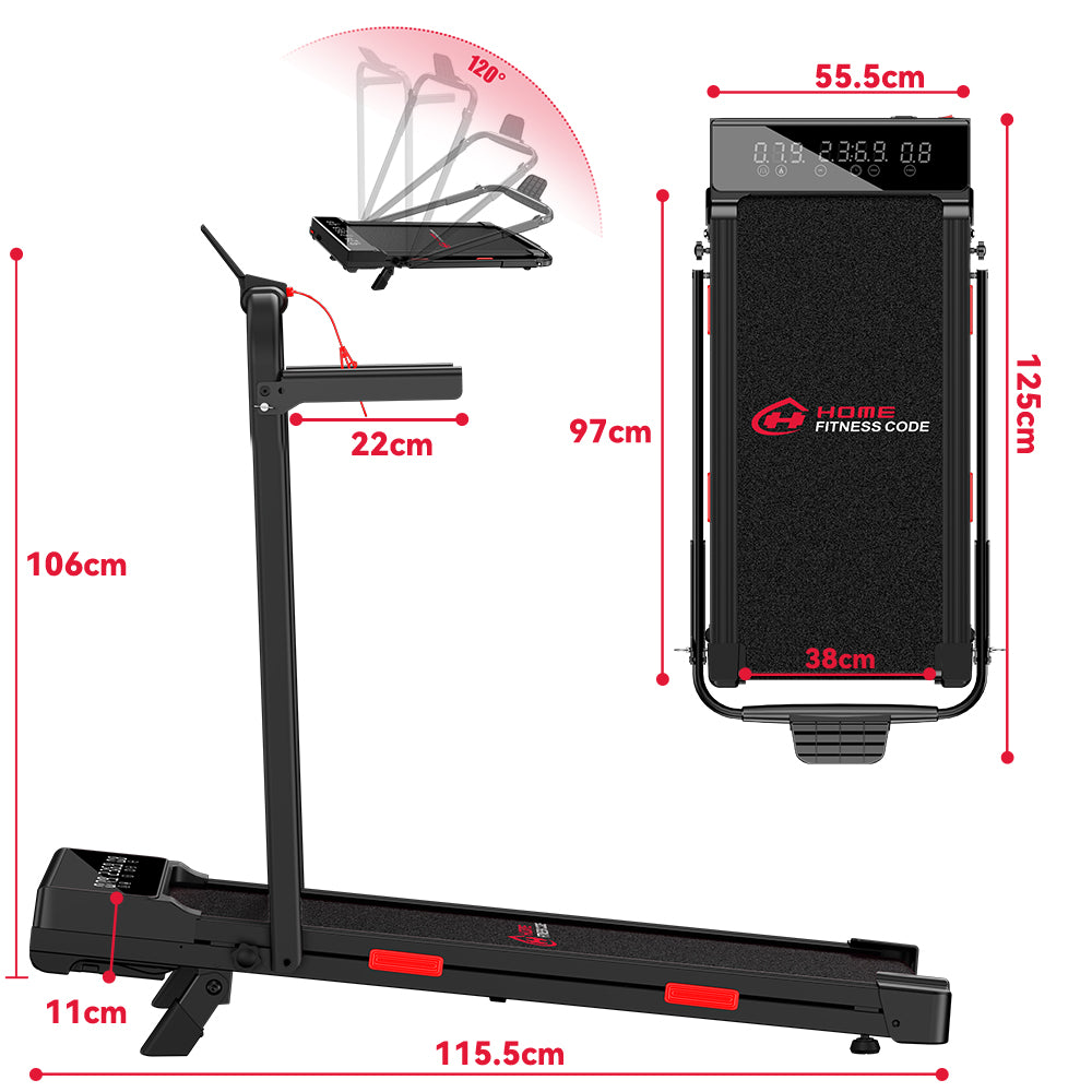 Loopband Q2 Pro met 5% Handmatige Helling, Snelheid 1-10 km/u (Nieuwe Versie)