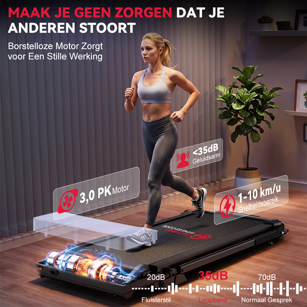 Loopband Q2 Pro met 5% Handmatige Helling, Snelheid 1-10 km/u (Nieuwe Versie)
