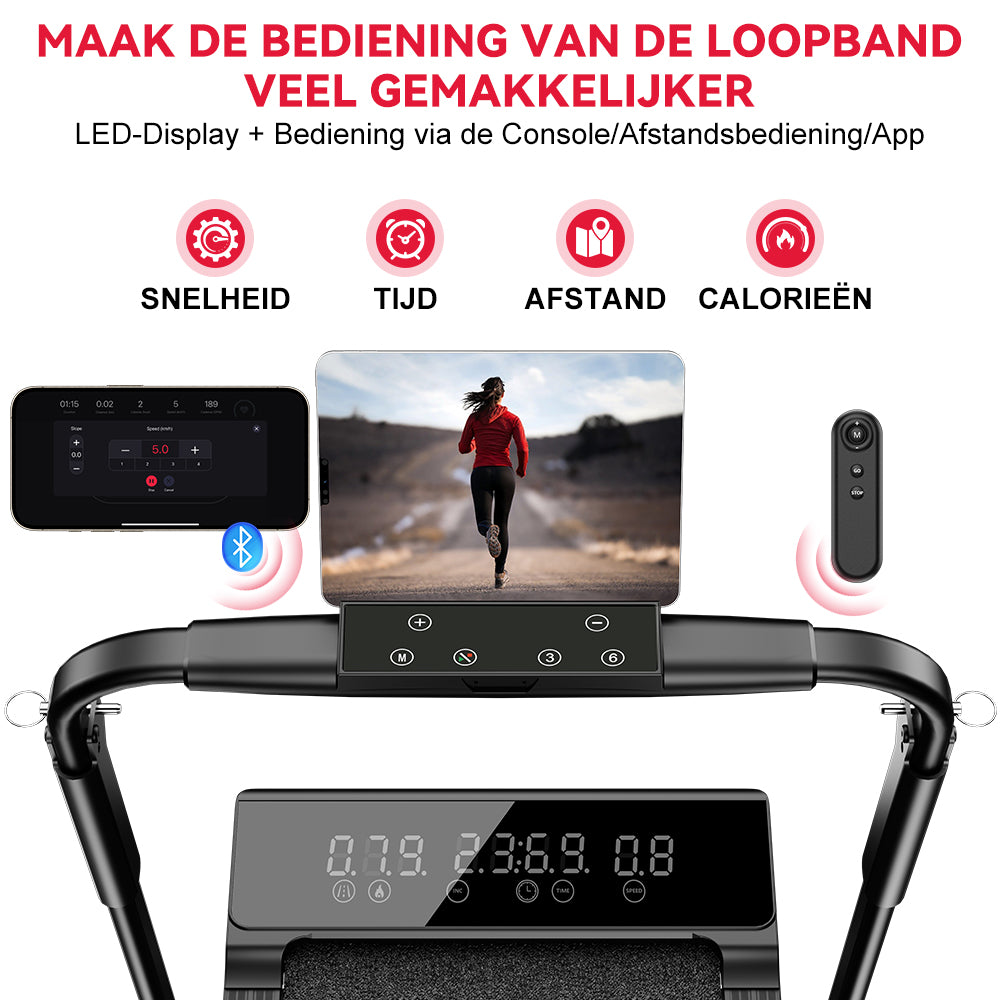Loopband Q2 Pro met 5% Handmatige Helling, Snelheid 1-10 km/u (Nieuwe Versie)