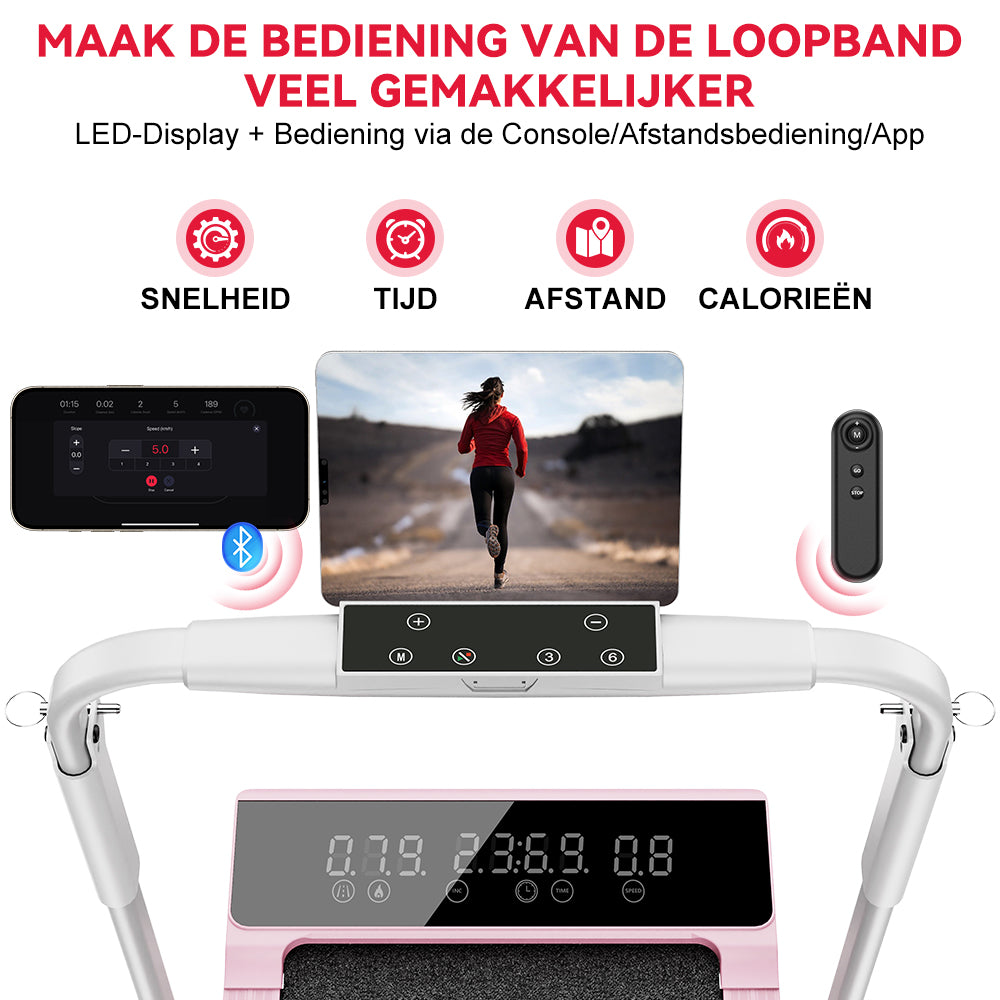 Loopband Q2 Pro met 5% Handmatige Helling, Snelheid 1-10 km/u (Nieuwe Versie)
