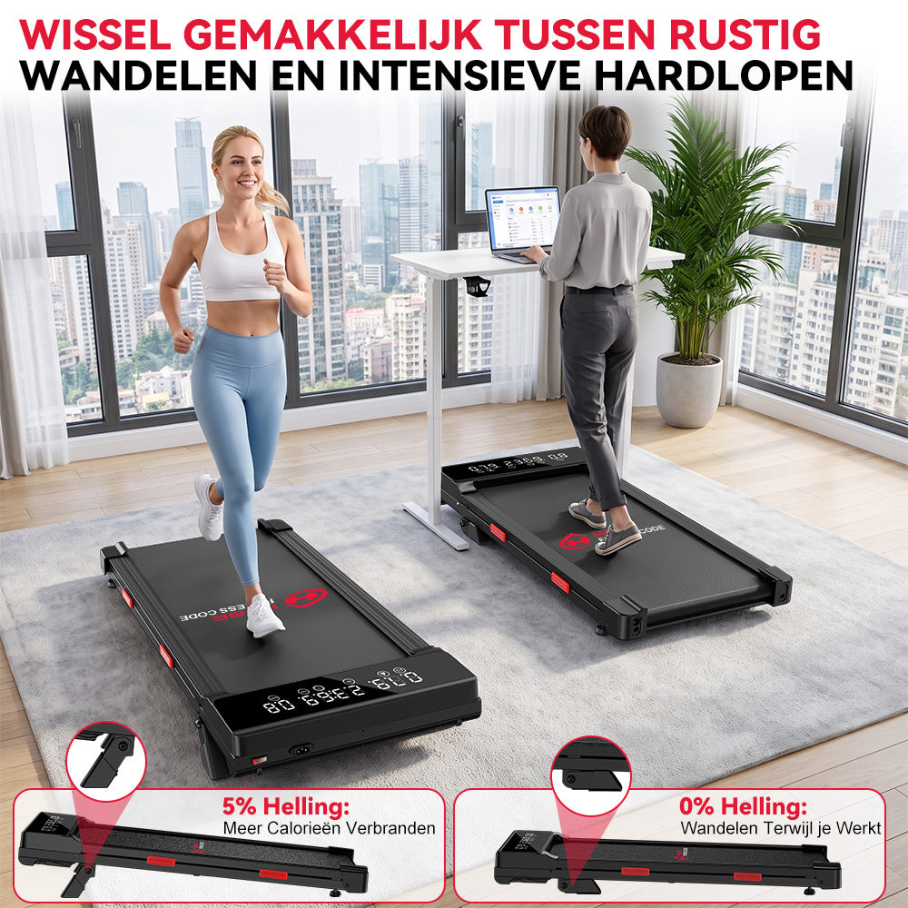 Loopband Q2 Pro met 5% Handmatige Helling, Snelheid 1-10 km/u (Nieuwe Versie)