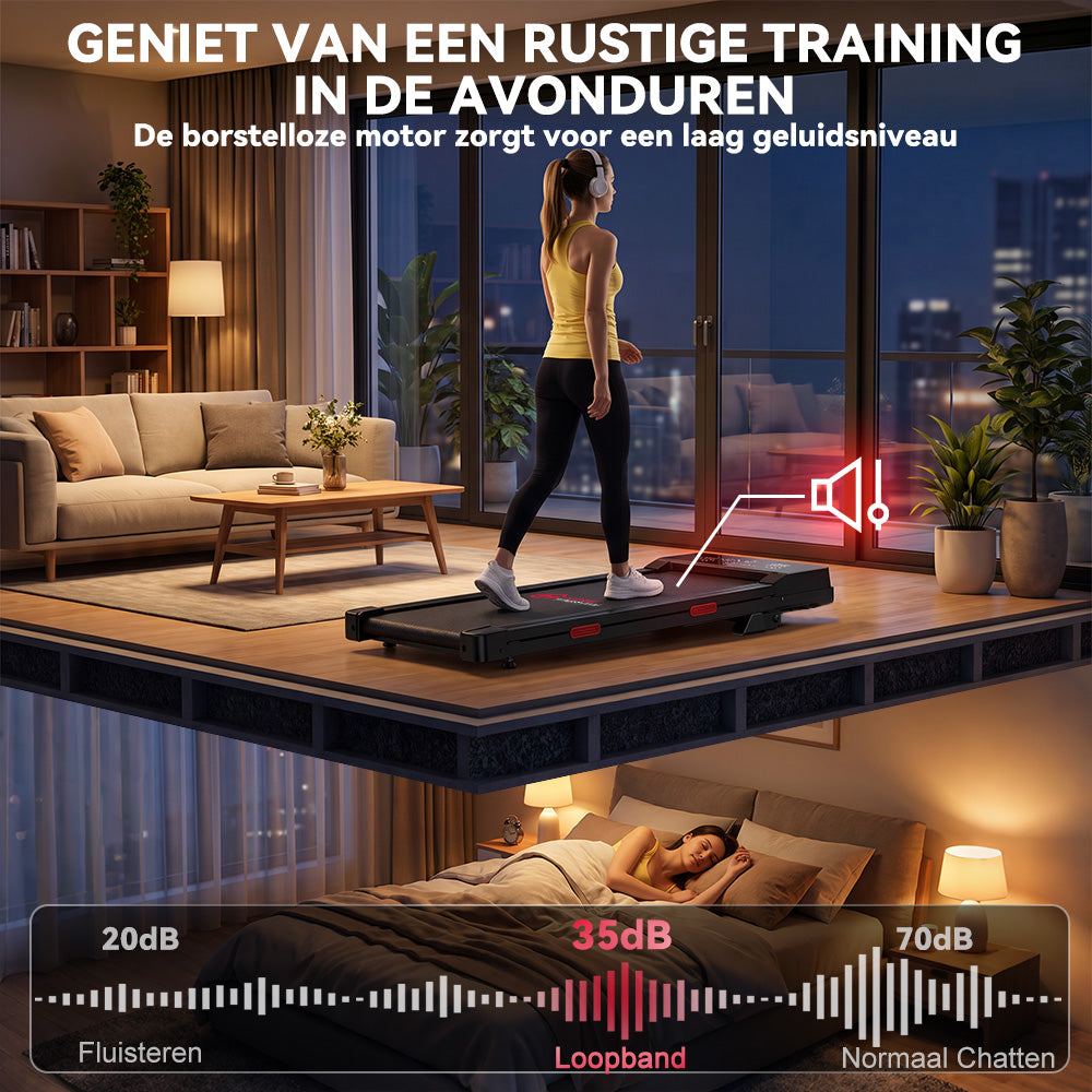 Loopband Q2 Pro met 5% Handmatige Helling, Snelheid 1-10 km/u (Nieuwe Versie)