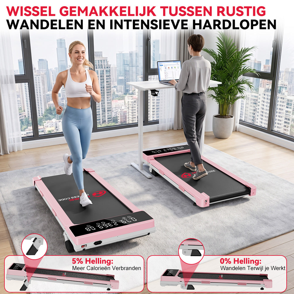 Loopband Q2 Pro met 5% Handmatige Helling, Snelheid 1-10 km/u (Nieuwe Versie)