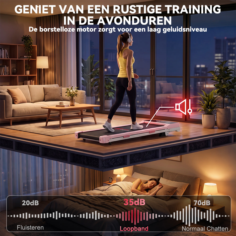 Loopband Q2 Pro met 5% Handmatige Helling, Snelheid 1-10 km/u (Nieuwe Versie)