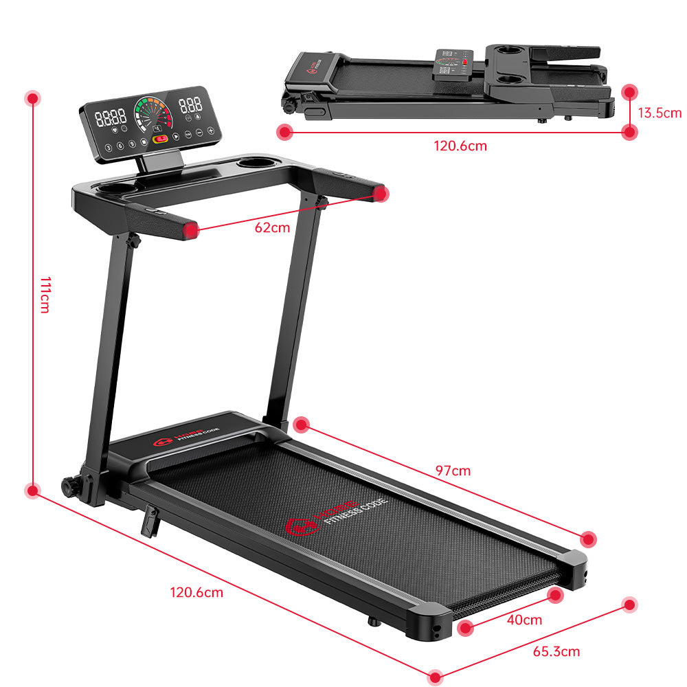 Opvouwbare Loopband Q8, Snelheid 1-12km/u, Handmatige Helling van 5%
