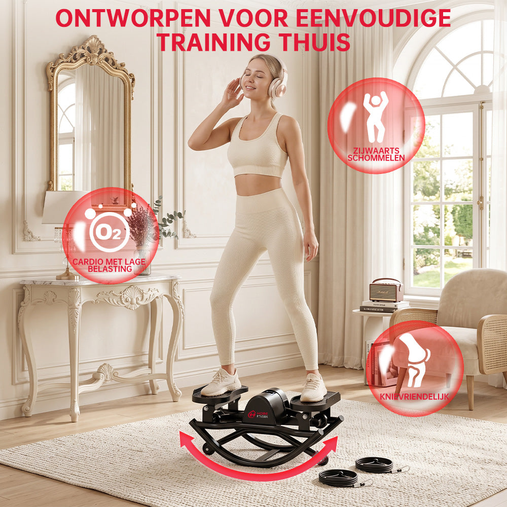 U-Vormige Zijwaartse Stepper met Weerstandsbanden en Antislipmat