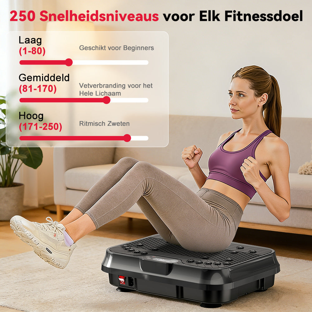 Fitness Trilplaat F1, 250 Intensiteitsniveaus