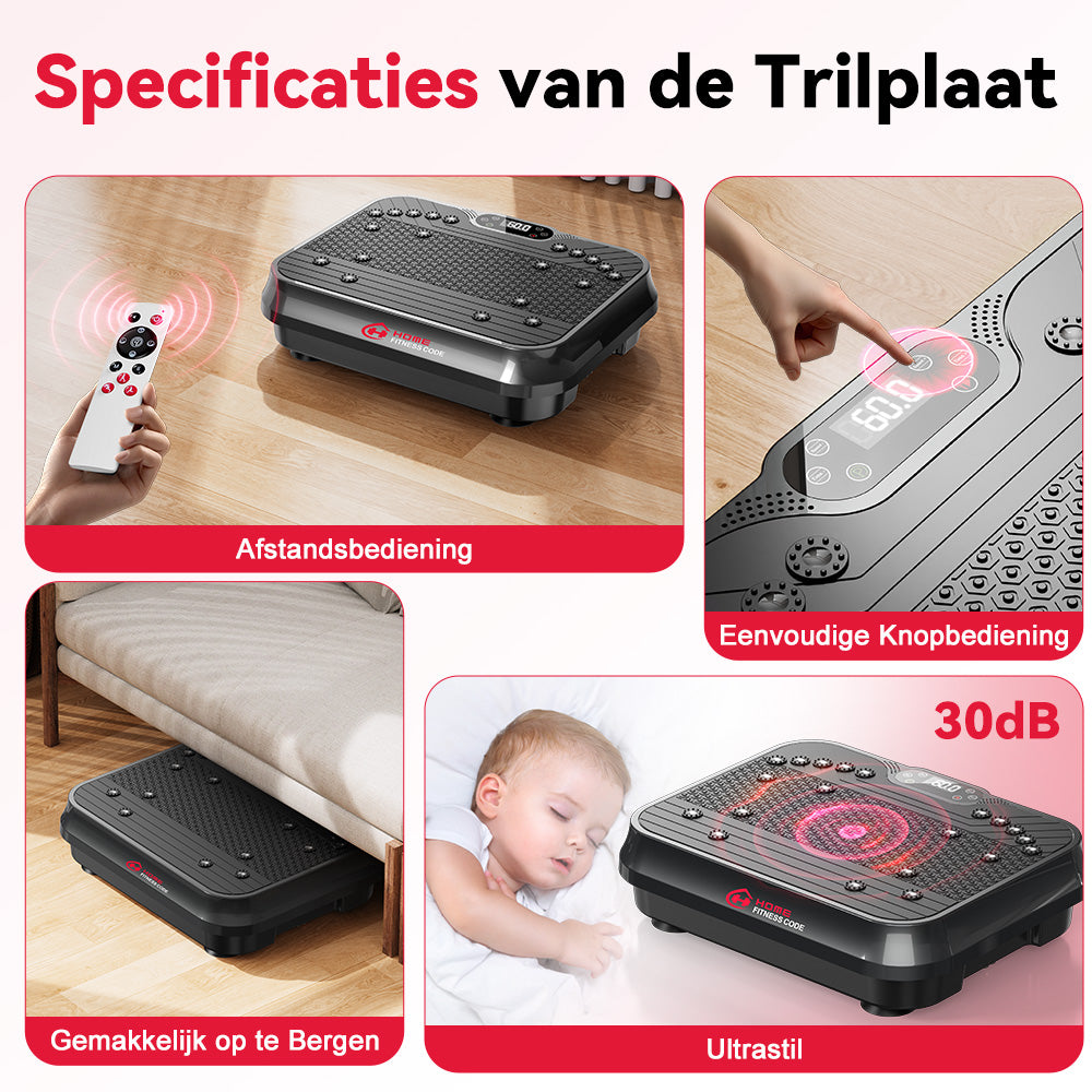 Fitness Trilplaat F1, 250 Intensiteitsniveaus