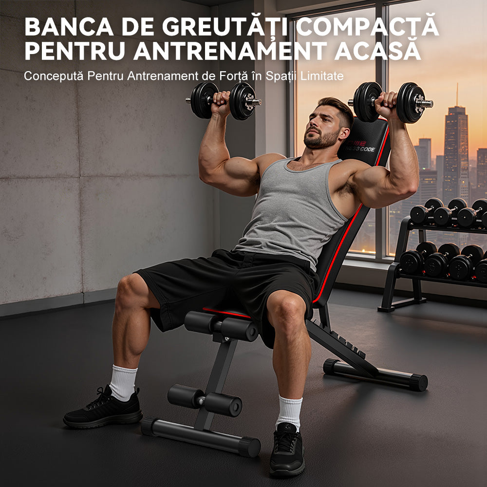 Opvouwbare Fitnessbank B1, Verstelbare Rugleuning
