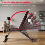 Opvouwbare Fitnessbank B1, Verstelbare Rugleuning