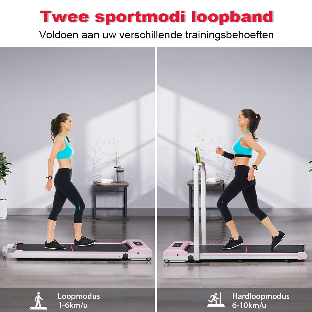 Opvouwbare loopband 1-10km/h met bedieningsarmsteun en afstandsbedieni ...