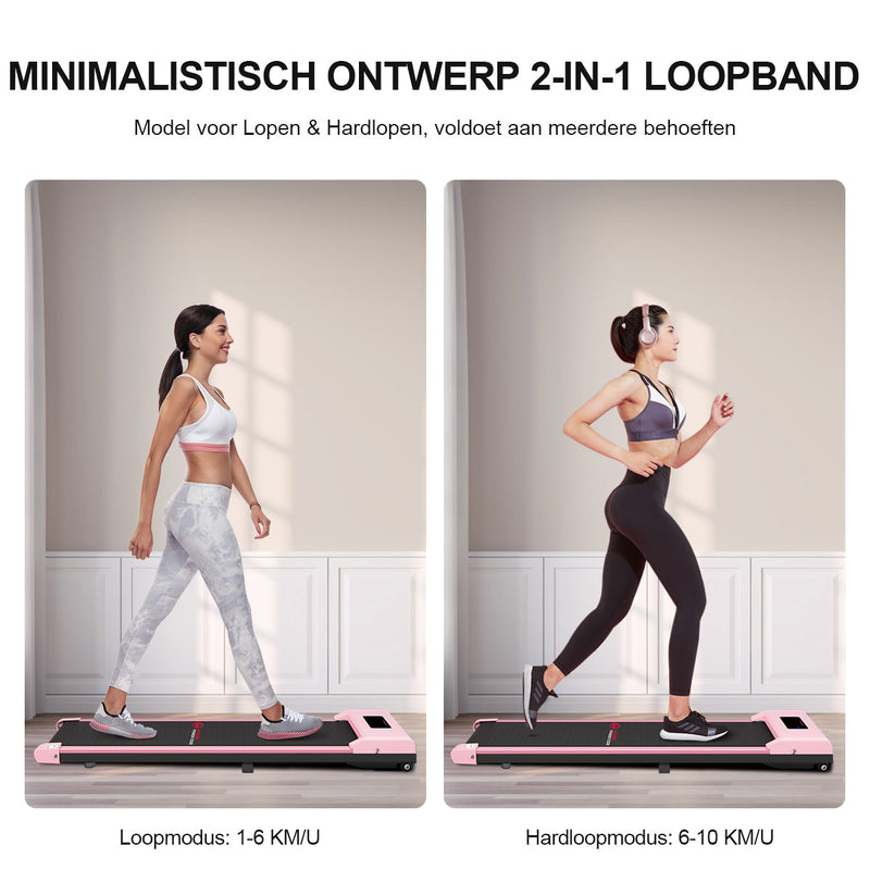 Loopband voor thuis 1-10km/h, met instelbare snelheid, LCD-scherm, loo ...